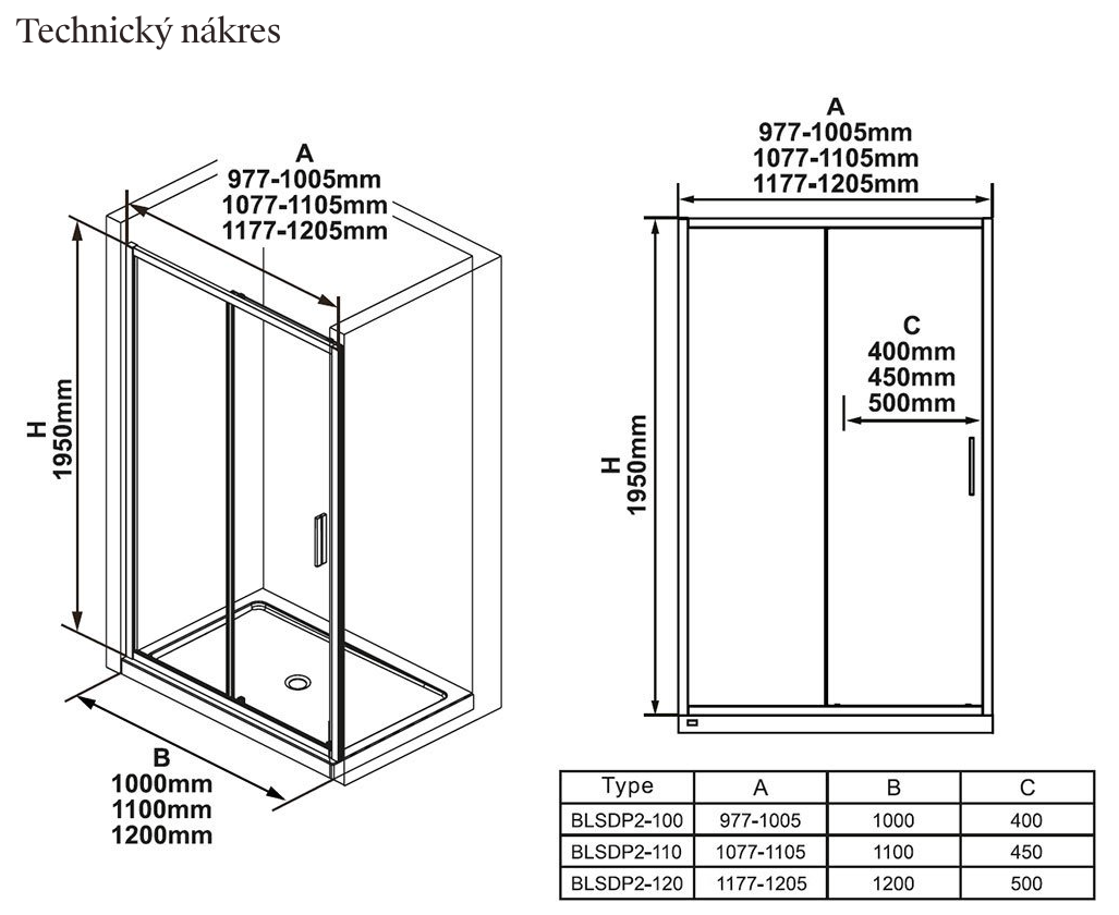 Blix Slim BLSDP2-technicky-nakres